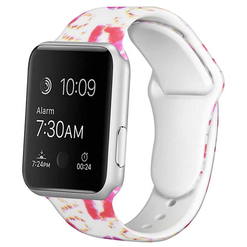 For Apple Watch Series 9 8 7 41mm 6 5 4 SE (2023) SE(2022) SE 40mm 3 2 1 38mm Silicone Watch Band Fadeless Pattern Printed Sport Strap Replacement For Apple Watch Series 9 8 7 41mm 6 5 4 SE (2023) SE(2022) SE 40mm 3 2 1 38mm Silicone Watch Band Fadeless Pattern Printed Sport Strap Replacement